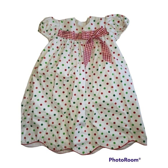 Girl's Dress MULBERRY ST GINGER HOUSE COLLECTION Holiday Christmas Polka Dots - Picture 1 of 5